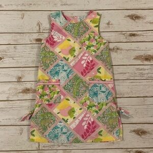 Lilly Pulitzer Little Girls Colorful Patchwork Print Sleeveless Shift Sundress 6
